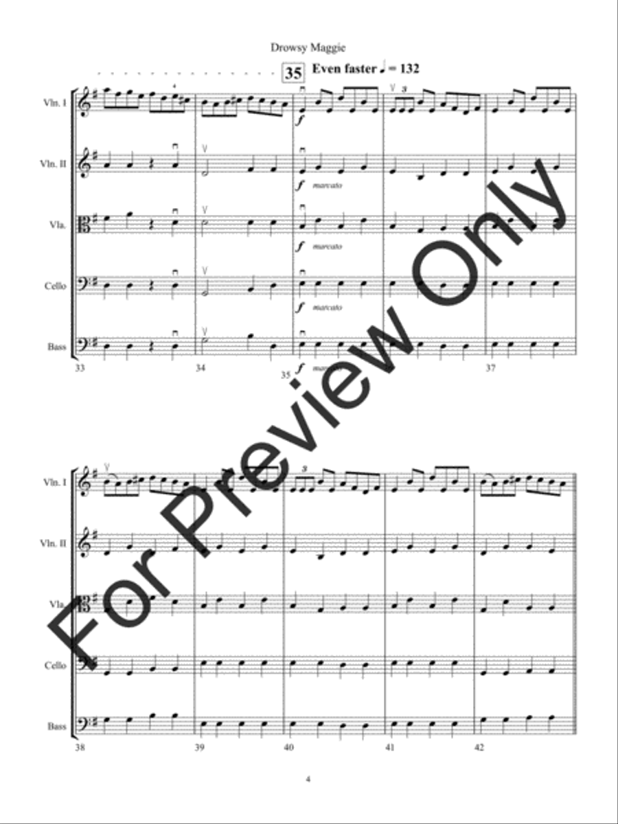 Drowsy Maggie String Orchestra scores gallery preview page 7