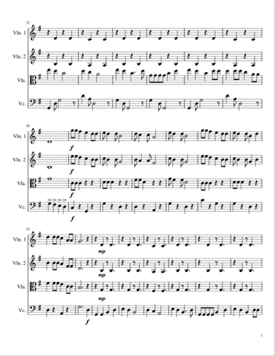 Buffalo Gals for String Quartet String Quartet scores gallery preview page 3