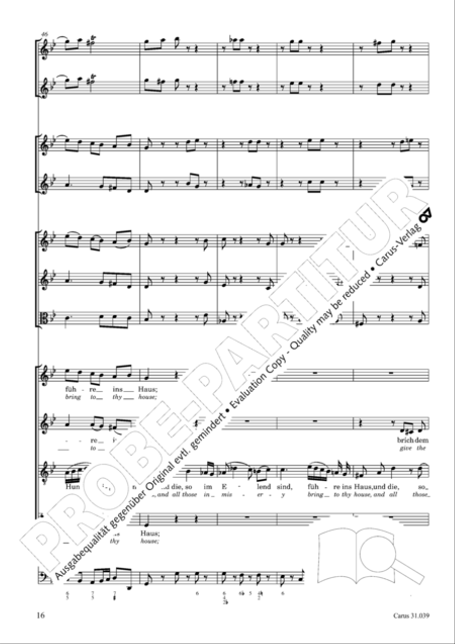 Give the hungry ones thy bread (Brich dem Hungrigen dein Brot) 4-Part scores gallery preview page 16