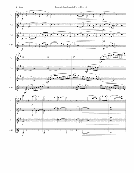 Pastorale from Oratorio De Noel for Flute Quartet image number null