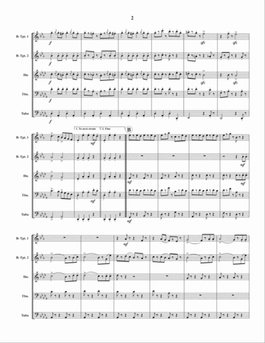 Radetsky March Brass Quintet scores gallery preview page 3