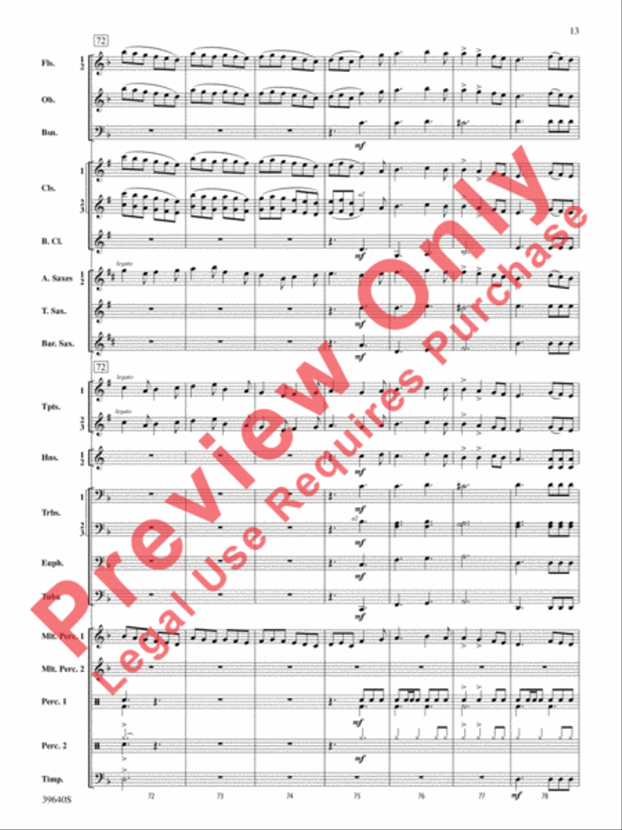 Ancient Carol Variants Concert Band scores gallery preview page 14
