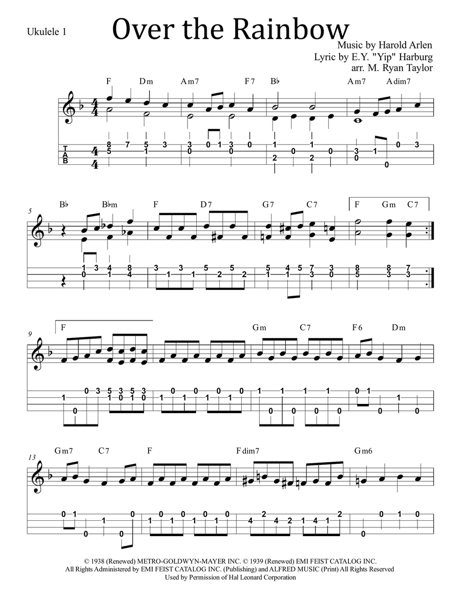 Over The Rainbow Over The Rainbow Ukulele scores gallery preview page 3