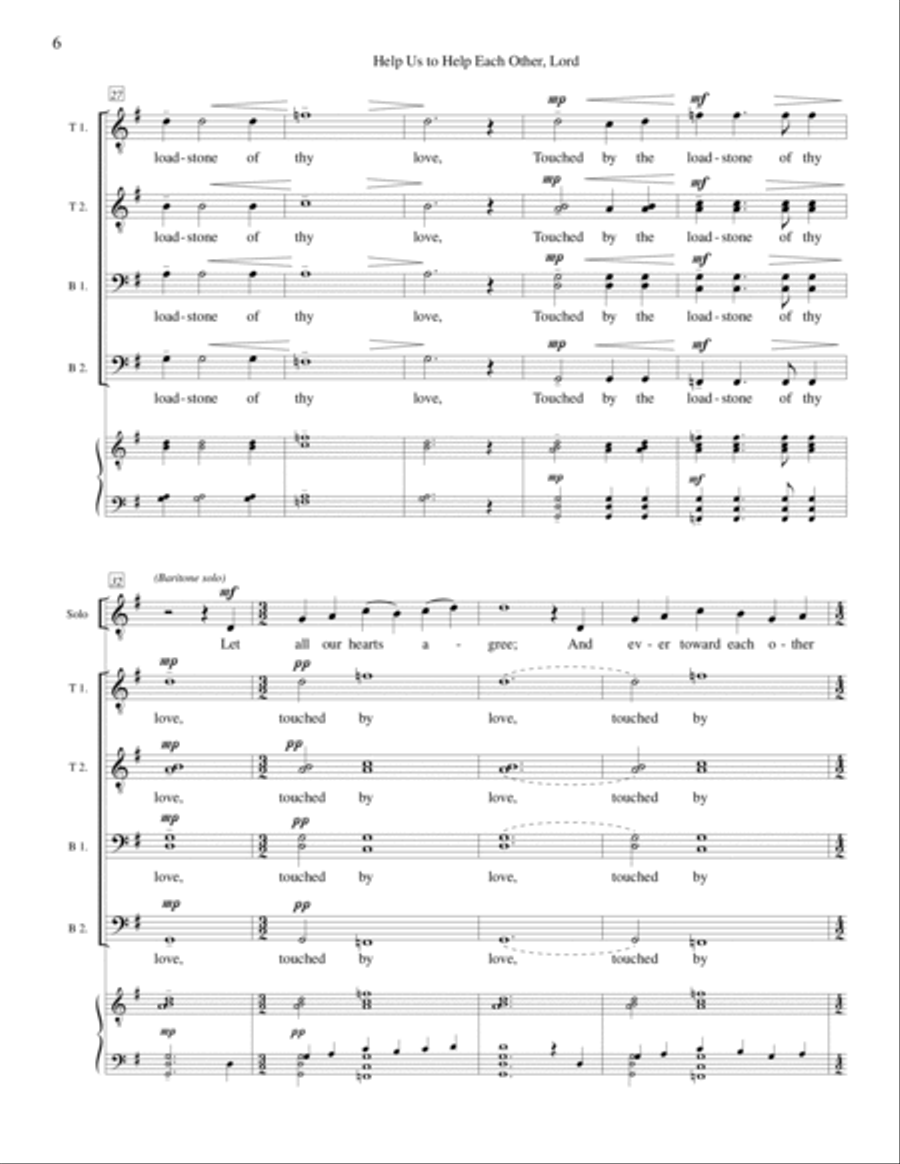 Help Us to Help Each Other, Lord TTBB scores gallery preview page 4