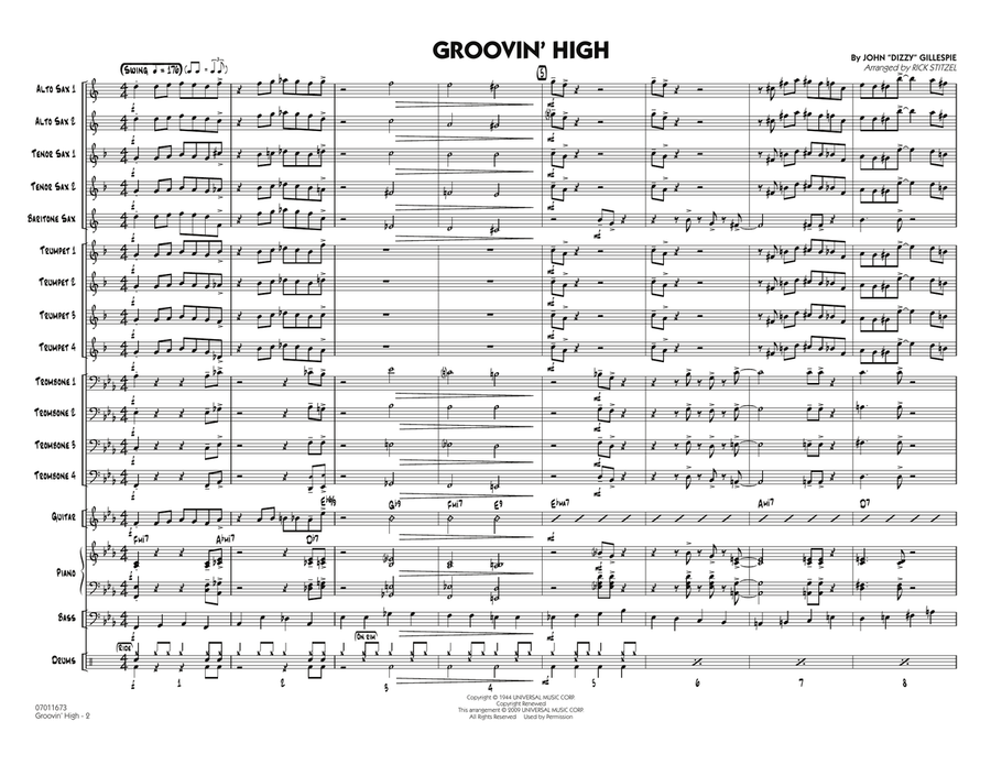Groovin' High - Full Score Jazz Ensemble scores gallery preview page 2