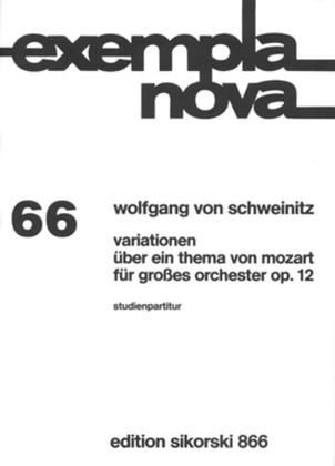 Book cover for Variations On A Theme By Mozart Or Large Orchestra, Op. 12 Study Score