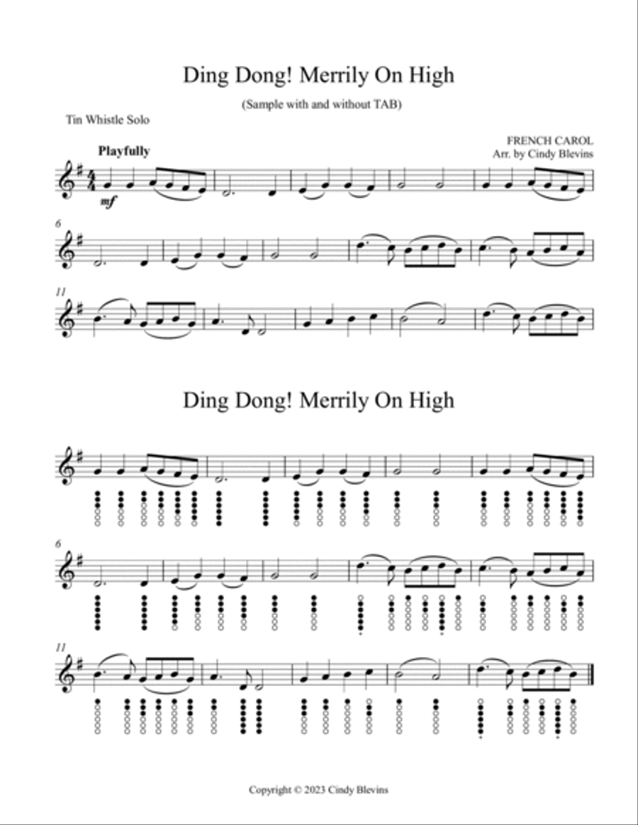 15 Christmas Favorites, for Tin Whistle Solo Tin Whistle scores gallery preview page 3