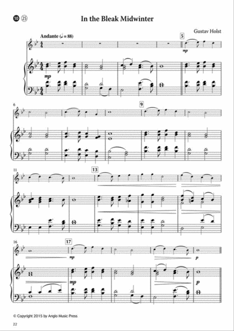 15 Easy Christmas Carols Piano Accompaniment scores gallery preview page 4