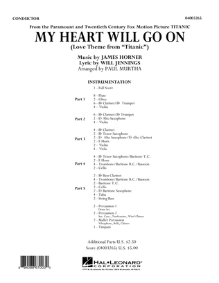 Book cover for My Heart Will Go On (Love Theme from Titanic) - Full Score