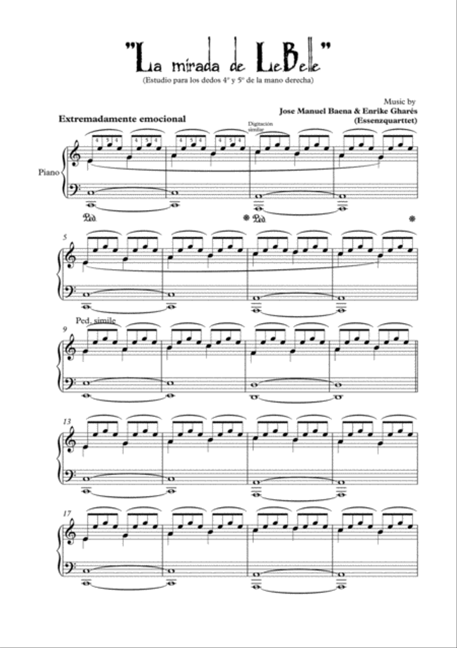 La mirada de Lebelle La mirada de Lebelle Easy Piano scores gallery preview page 1