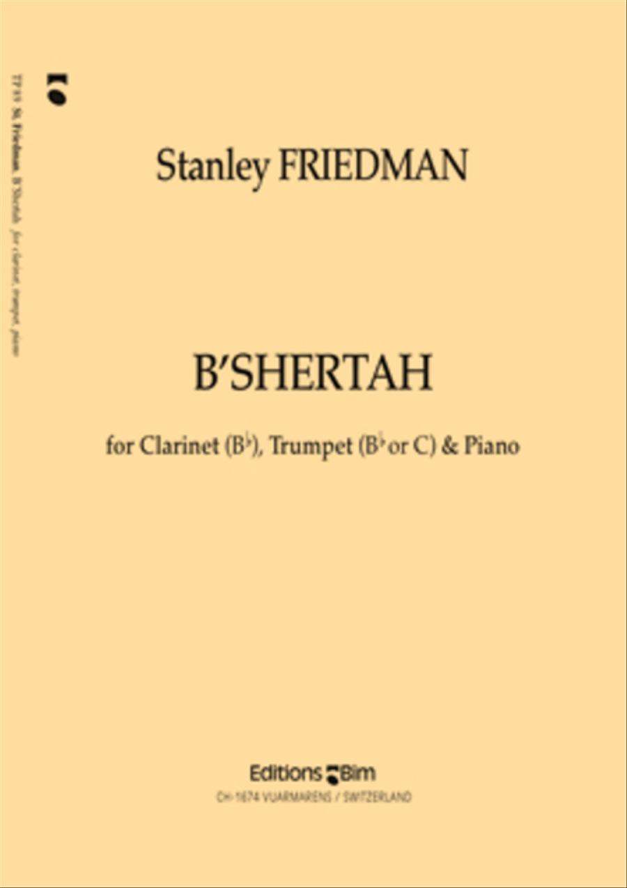 B'Shertah Clarinet scores gallery preview page 1