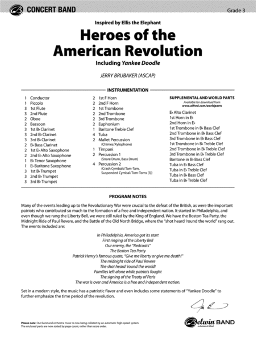 Heroes of the American Revolution: Score Concert Band scores gallery preview page 1