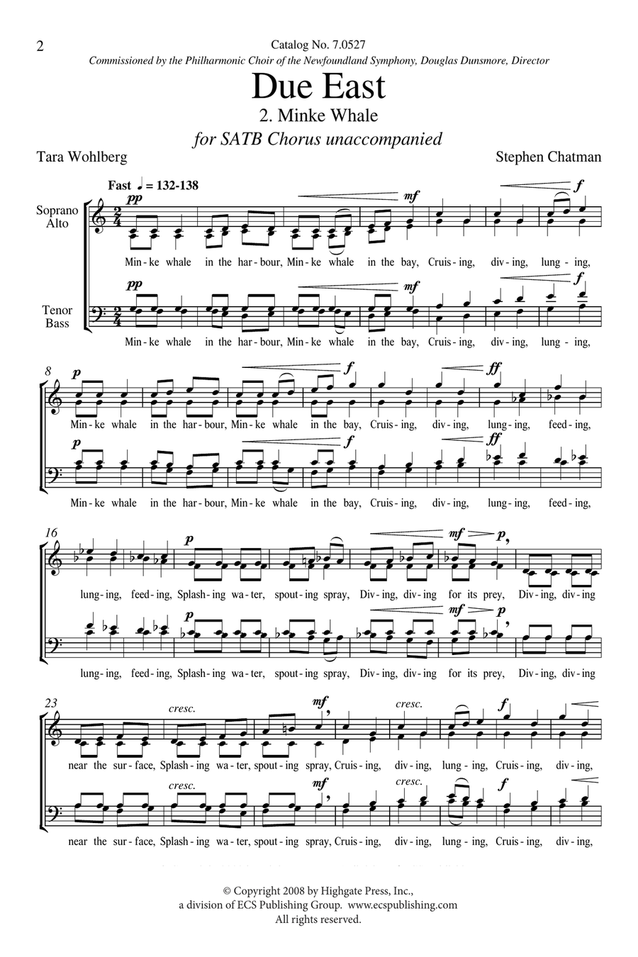 Due East: 2. Minke Whale Due East: 2. Minke Whale 4-Part scores gallery preview page 1