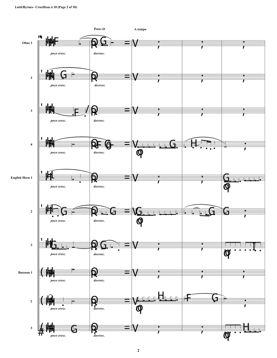 Crucifixus a 10 by Antonio Lotti (Double Reed Choir) Woodwind Ensemble scores gallery preview page 2