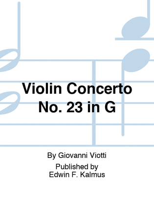 Violin Concerto No. 23 in G