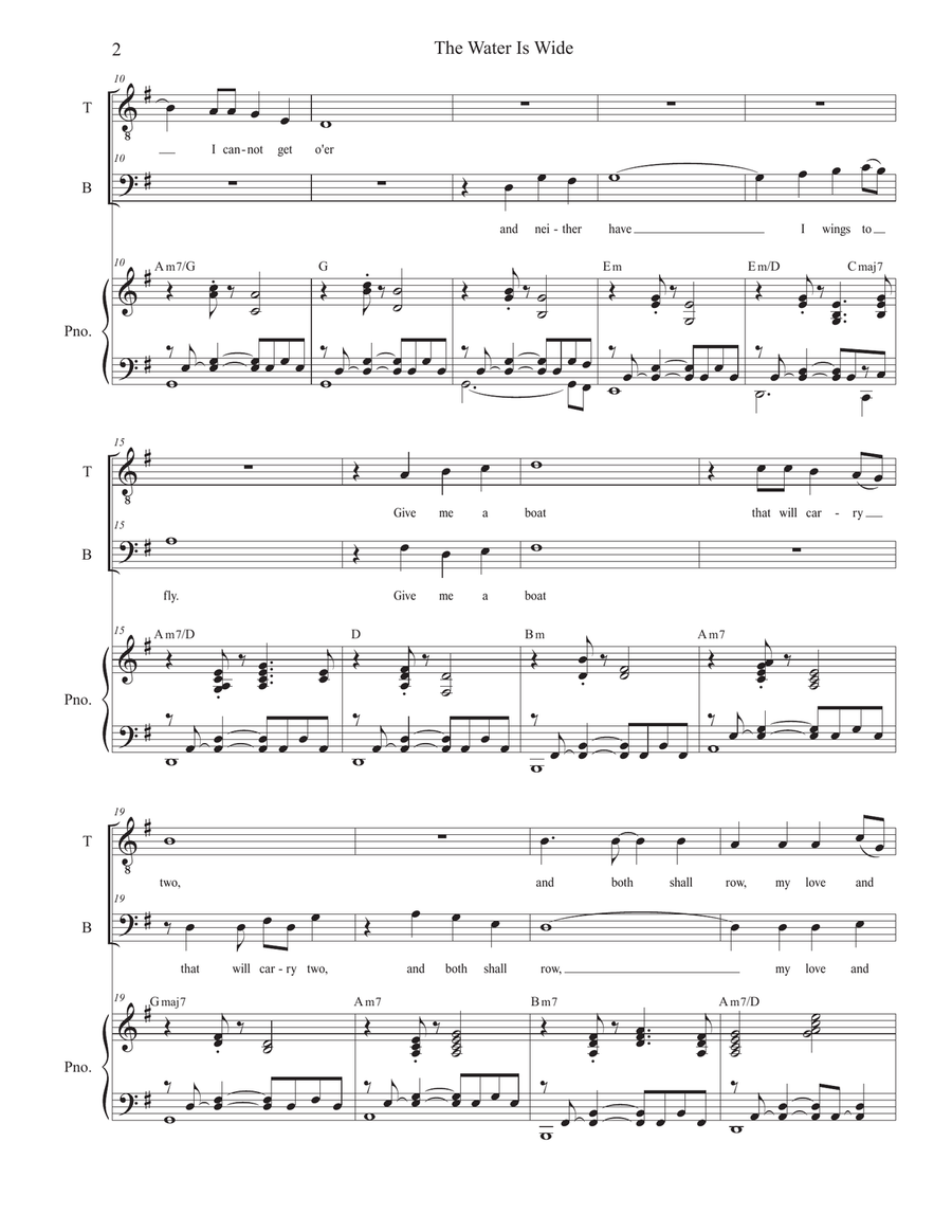 The Water Is Wide (O Waly, Waly) (2-part choir - (TB) TB scores gallery preview page 2
