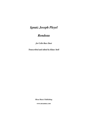 Book cover for Ignatz Joseph Pleyel (1757-1831), Rondeau for double bass and cello. Transcribed and edited by Kla