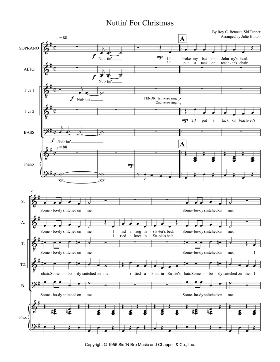 Nuttin' For Christmas Nuttin' For Christmas 4-Part scores gallery preview page 2