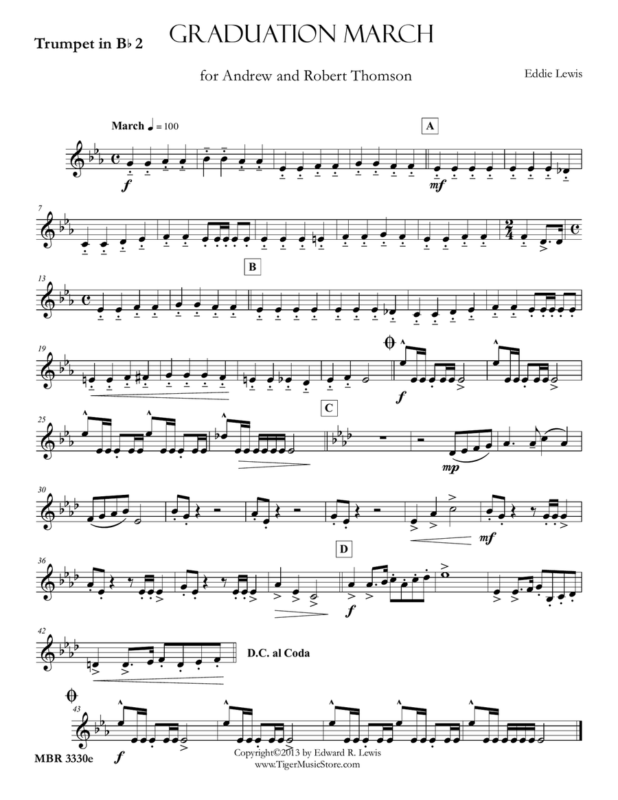 Graduation March Trumpet Solo scores gallery preview page 3