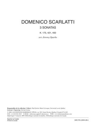 Book cover for 3 Sonatas, K. 175, 421, 450