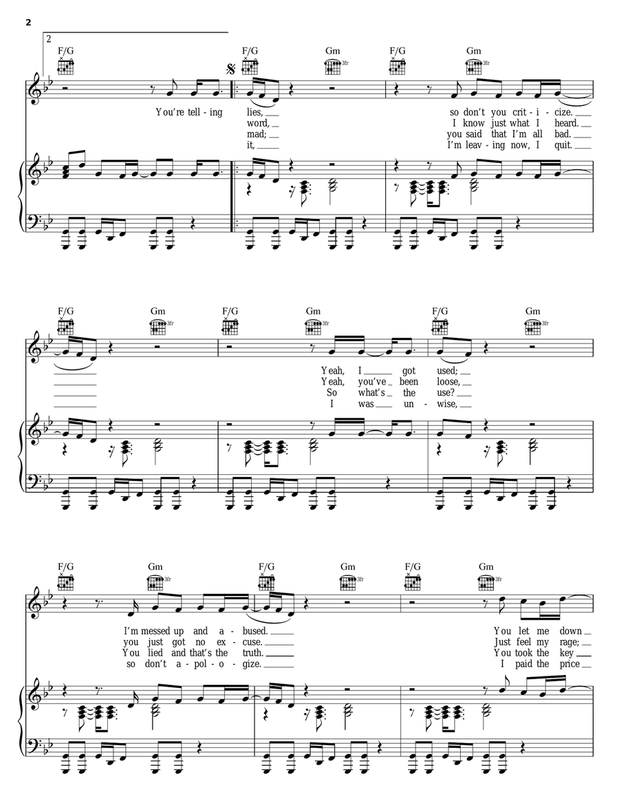 Cannonball Cannonball Piano, Vocal, Guitar scores gallery preview page 2
