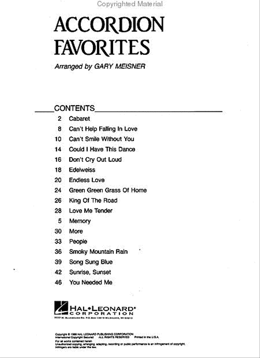 Accordion Favorites Accordion scores gallery preview page 2