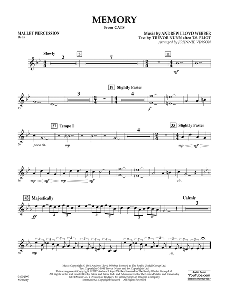 Memory (from Cats) (arr. Johnnie Vinson) - Mallet Percussion