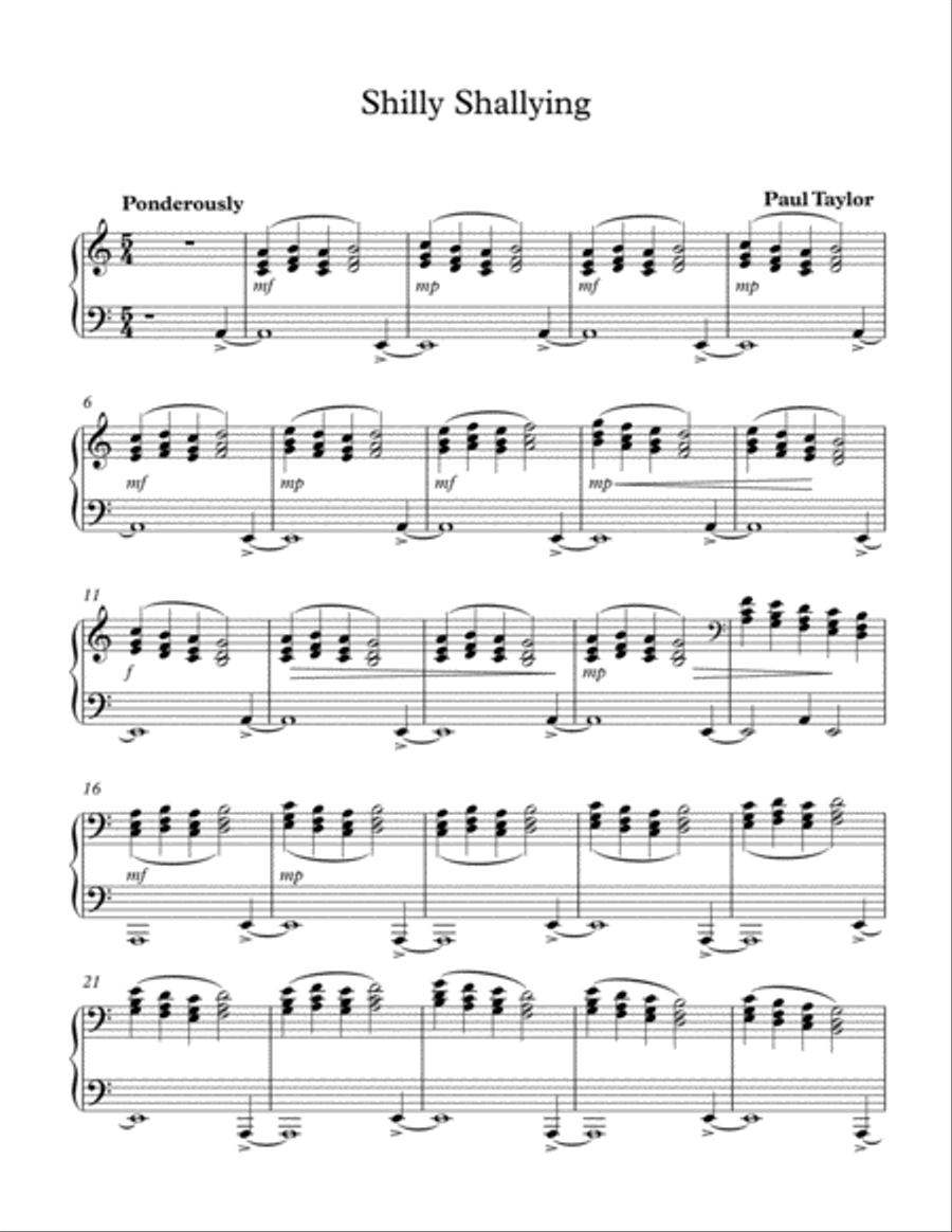 Shilly Shallying Easy Piano scores gallery preview page 1