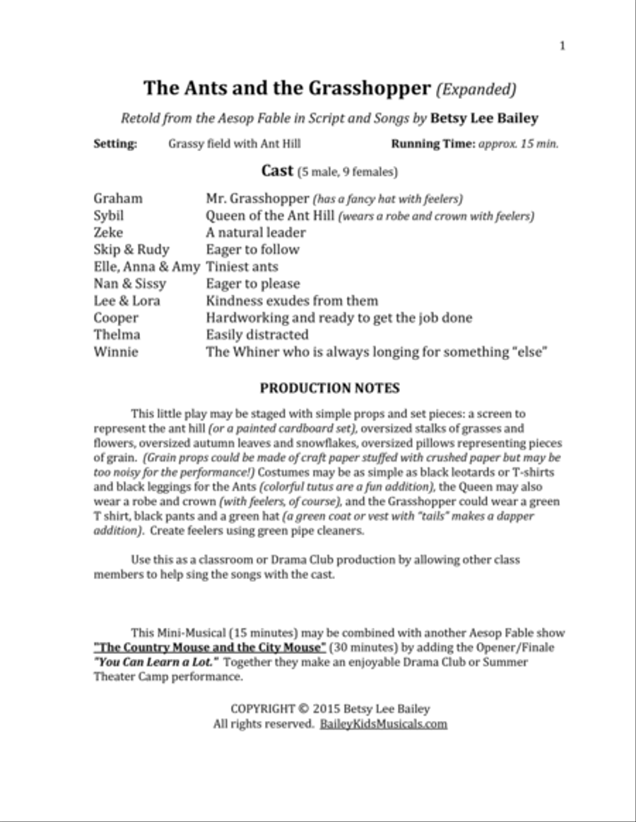 The Ants and the Grasshopper - Expanded Director's Script Small Ensemble scores gallery preview page 2
