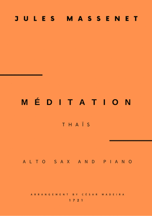 Book cover for Meditation from Thais - Alto Sax and Piano (Full Score and Parts)