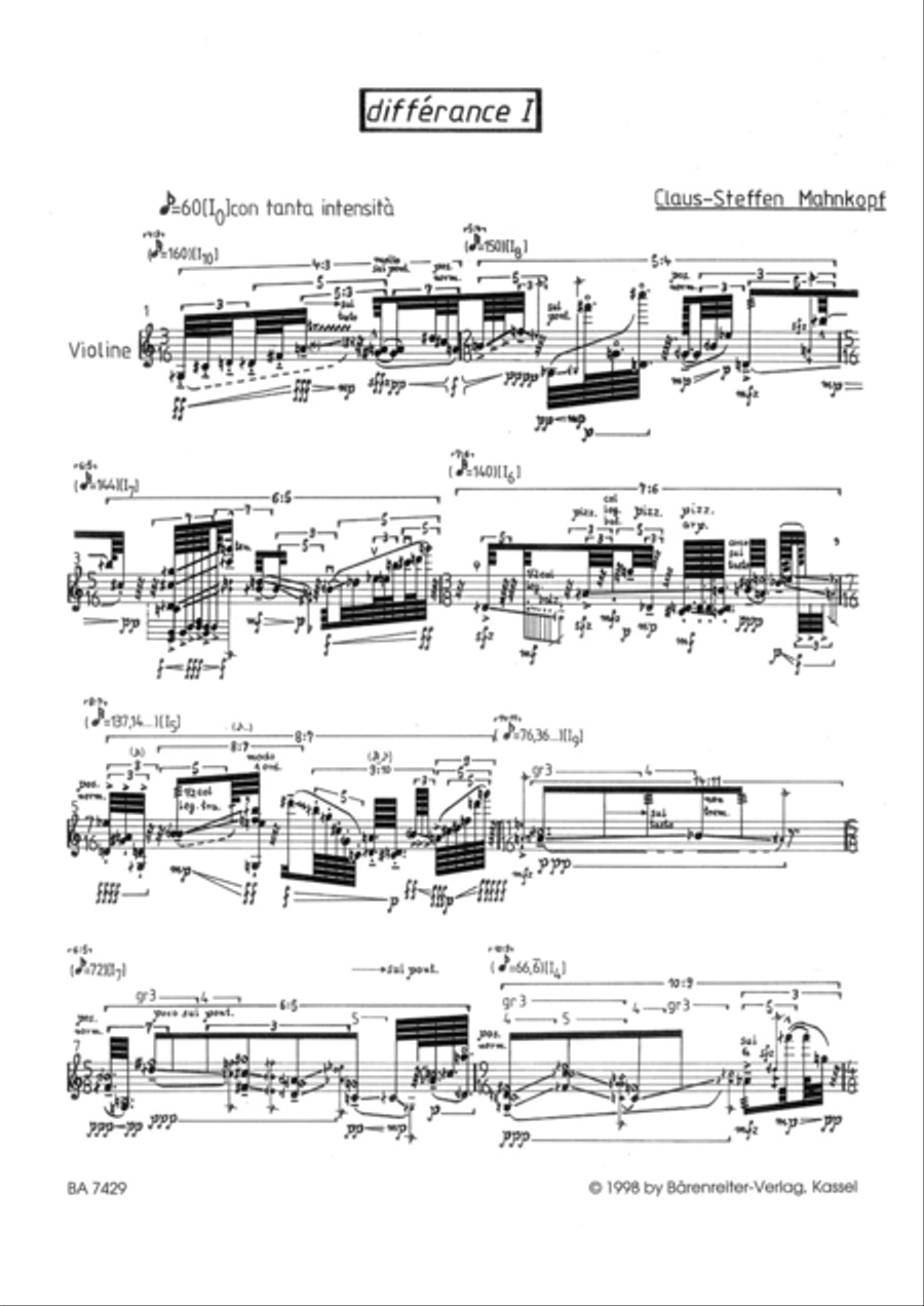 Difference for Violin
