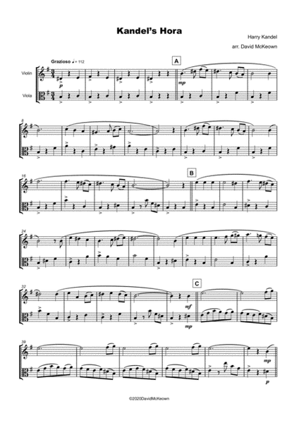 Kandel's Hora, Klezmer tune for Violin and Viola Duet