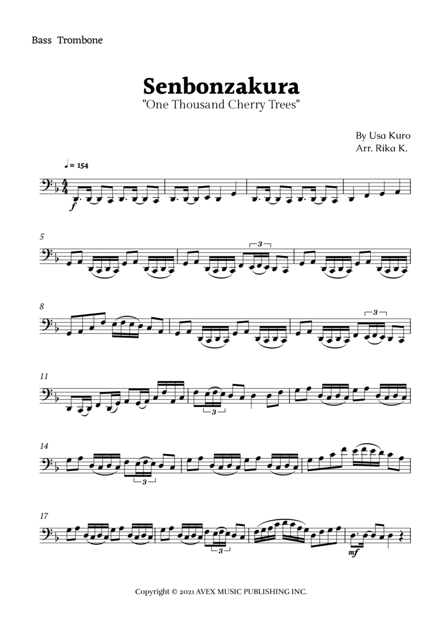 Senbonzakura Bass Trombone scores gallery preview page 1