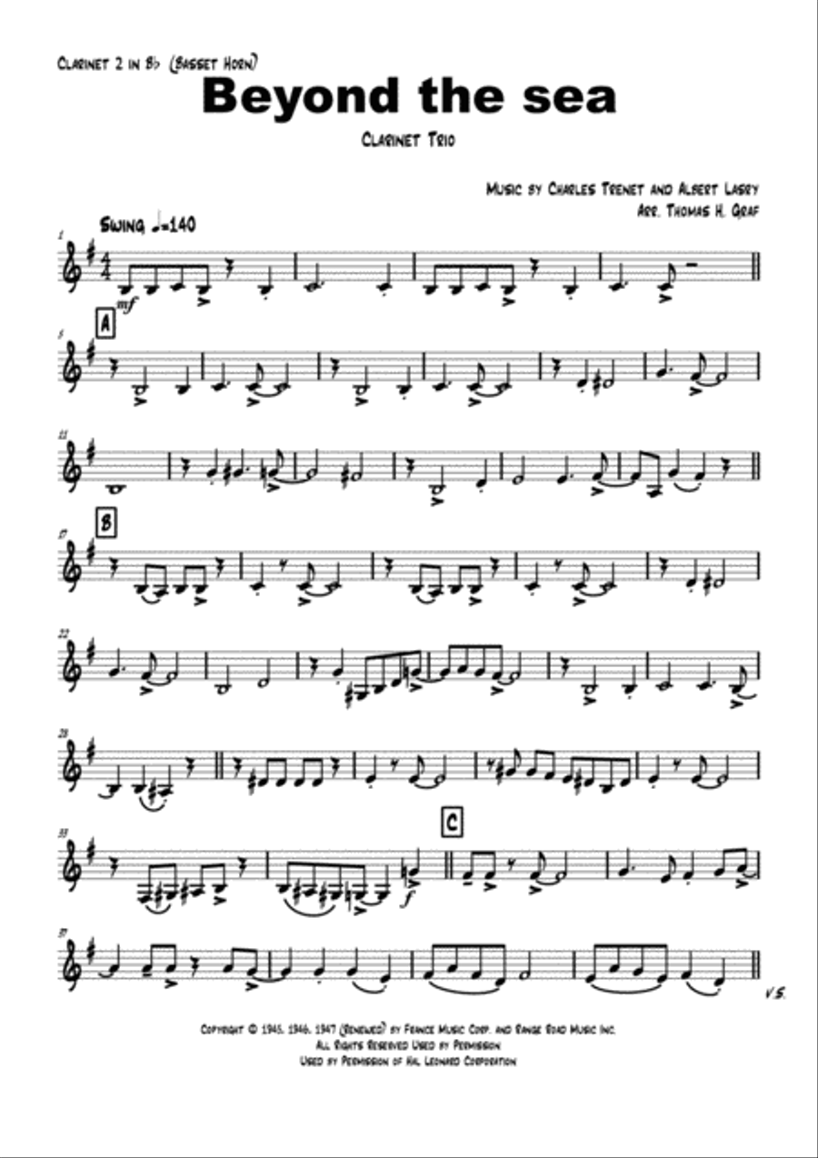 Beyond The Sea Woodwind Trio scores gallery preview page 6