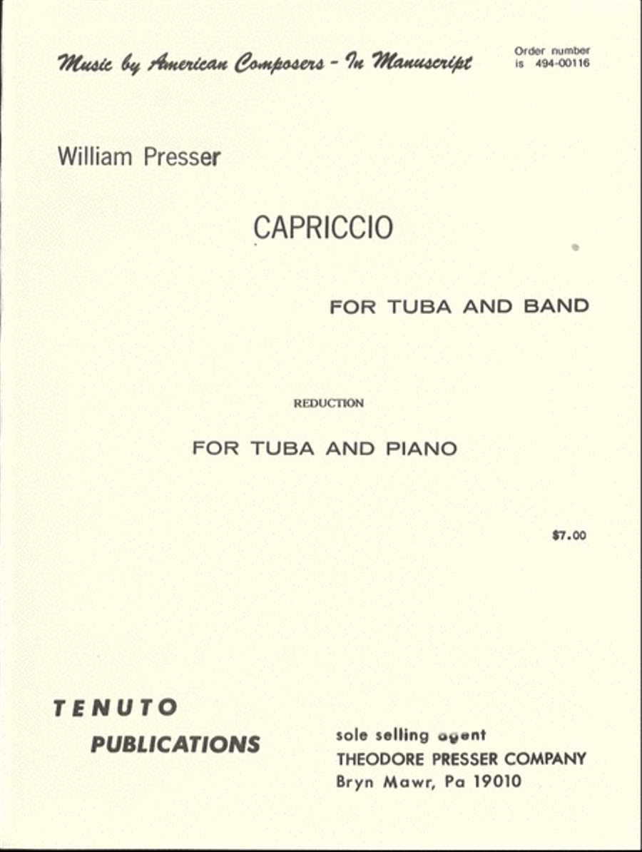 Capriccio for Tuba and Band Chamber Music scores gallery preview page 1
