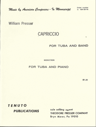 Book cover for Capriccio for Tuba and Band