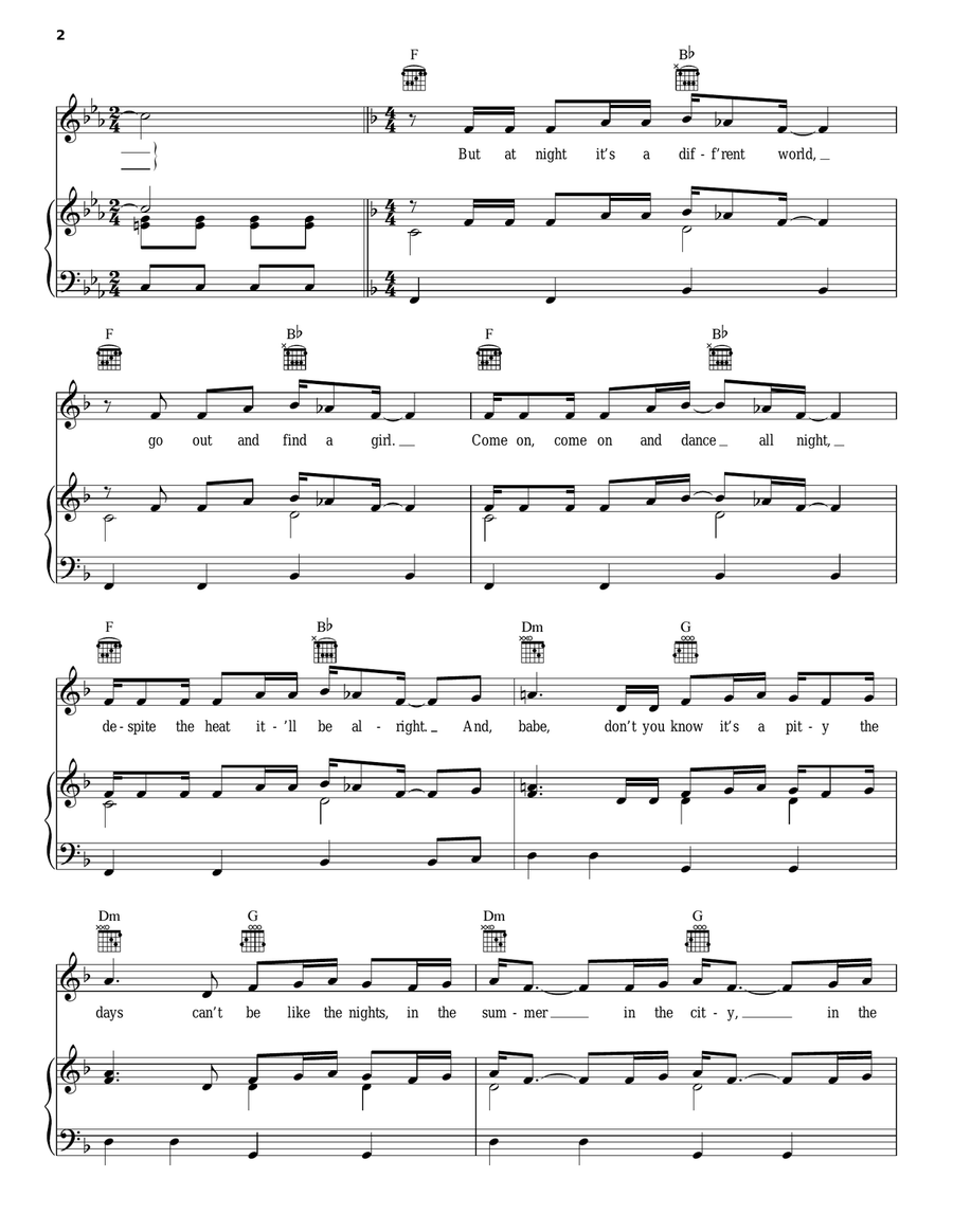 Summer In The City Piano, Vocal, Guitar scores gallery preview page 2
