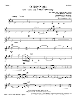 O Holy Night (with "Jesu, Joy of Man's Desiring") - Violin 2