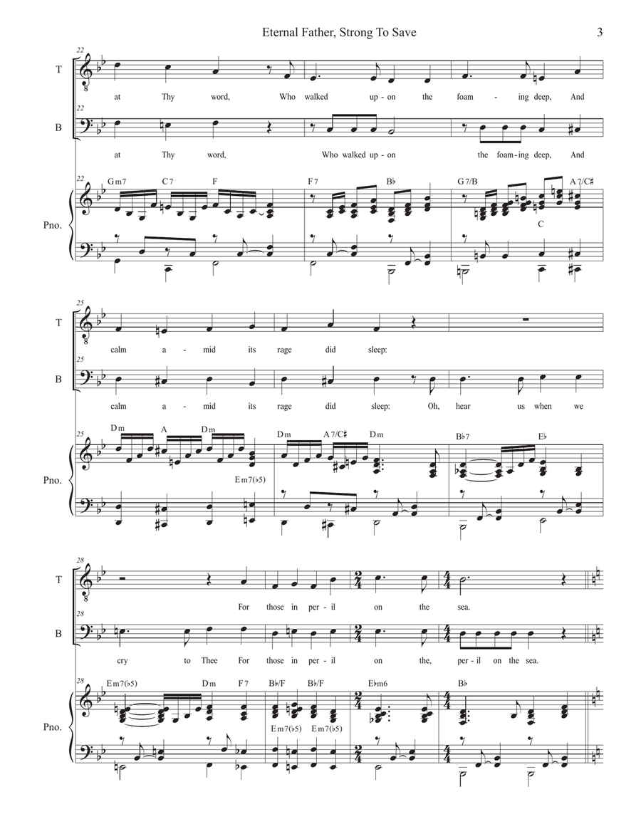 Eternal Father, Strong To Save (The Navy Hymn) (2-part choir - (TB) TB scores gallery preview page 3