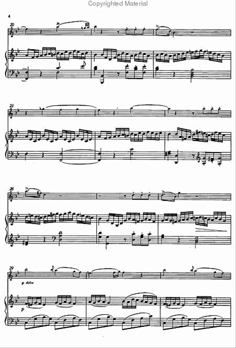 Sonata in B Flat Major Clarinet Solo scores gallery preview page 3