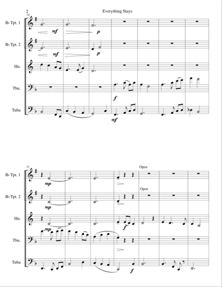 Everything Stays Brass Ensemble scores gallery preview page 3