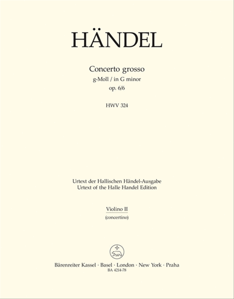 Concerto grosso g minor, Op. 6/6 HWV 324 Violin Solo scores gallery preview page 1