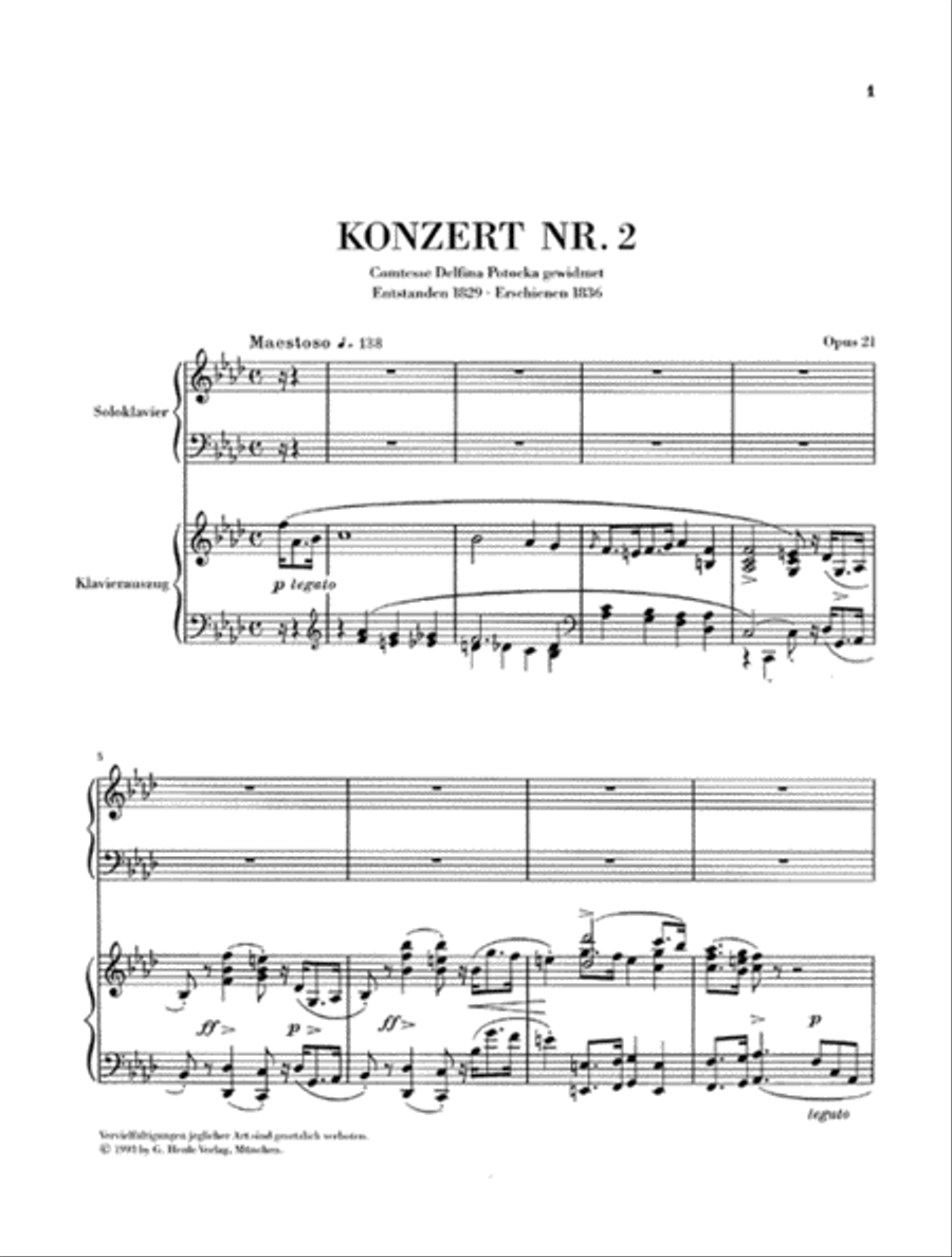Concerto for Piano and Orchestra F minor Op. 21, No. 2 Piano Solo scores gallery preview page 2