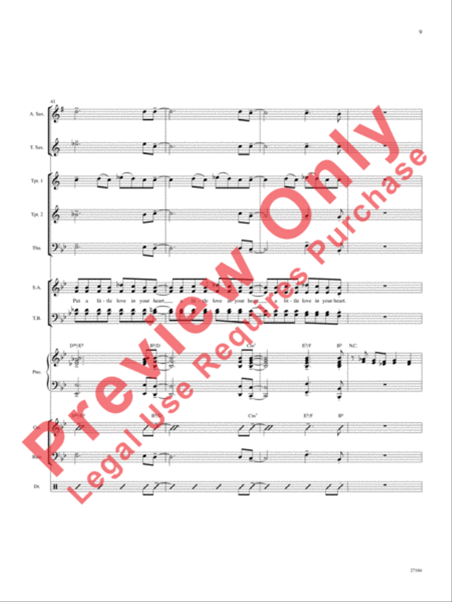 Put a Little Love in Your Heart Choir scores gallery preview page 10