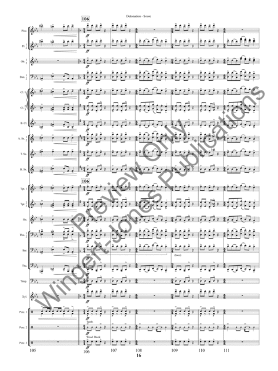 Detonation (Score) Concert Band scores gallery preview page 19