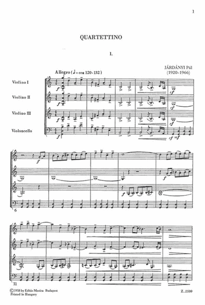 Quartettino für 3 Violinen und Violoncello