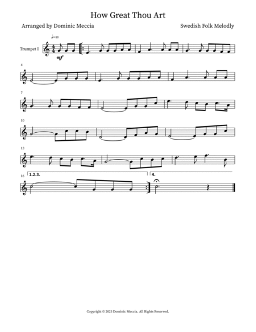 How Great Thou Art Small Ensemble scores gallery preview page 3