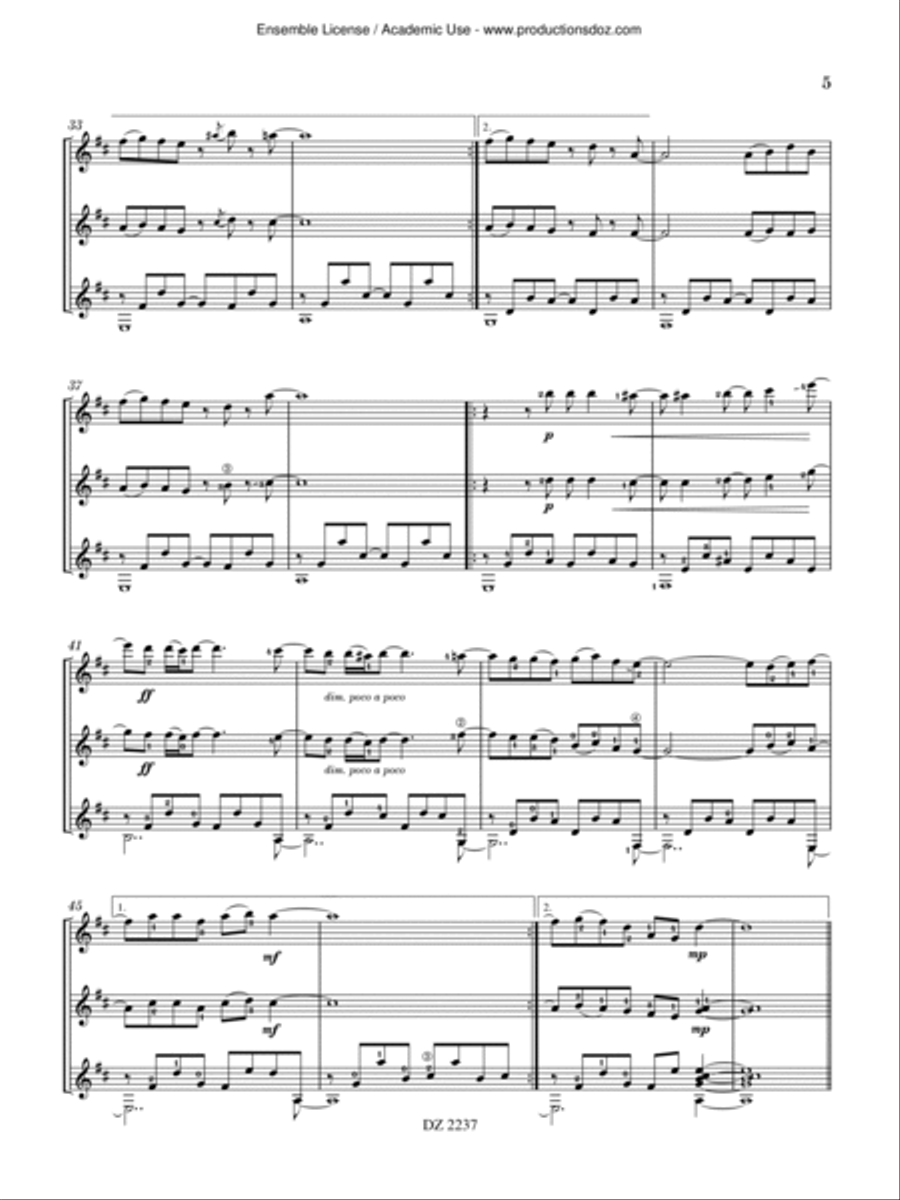 Trio pour Mars Guitar Ensemble scores gallery preview page 5