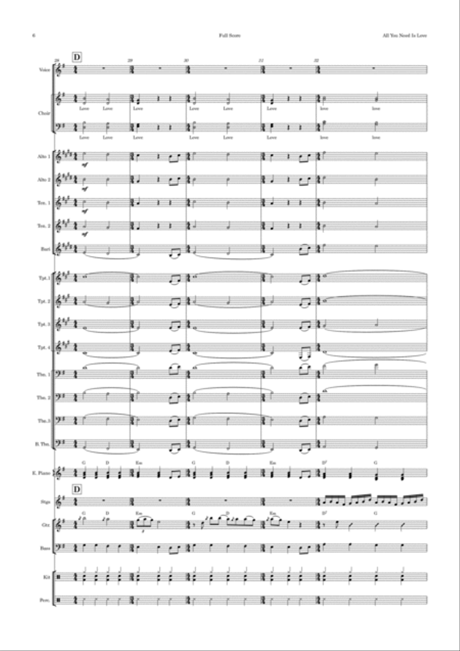 All You Need Is Love Jazz Ensemble scores gallery preview page 6