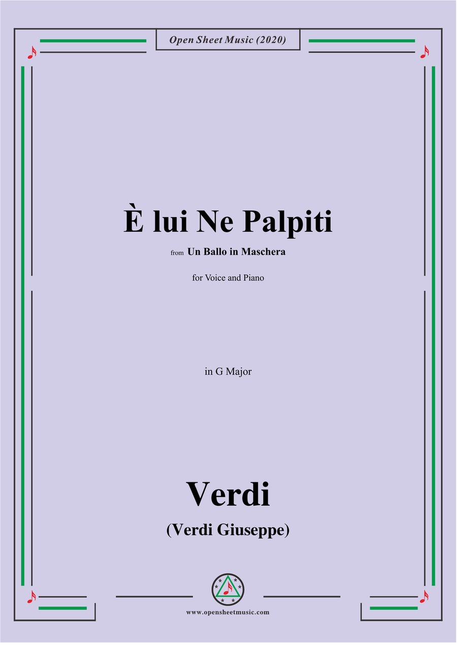 Verdi-È lui Ne Palpiti,in G Major,for Voice and Piano
